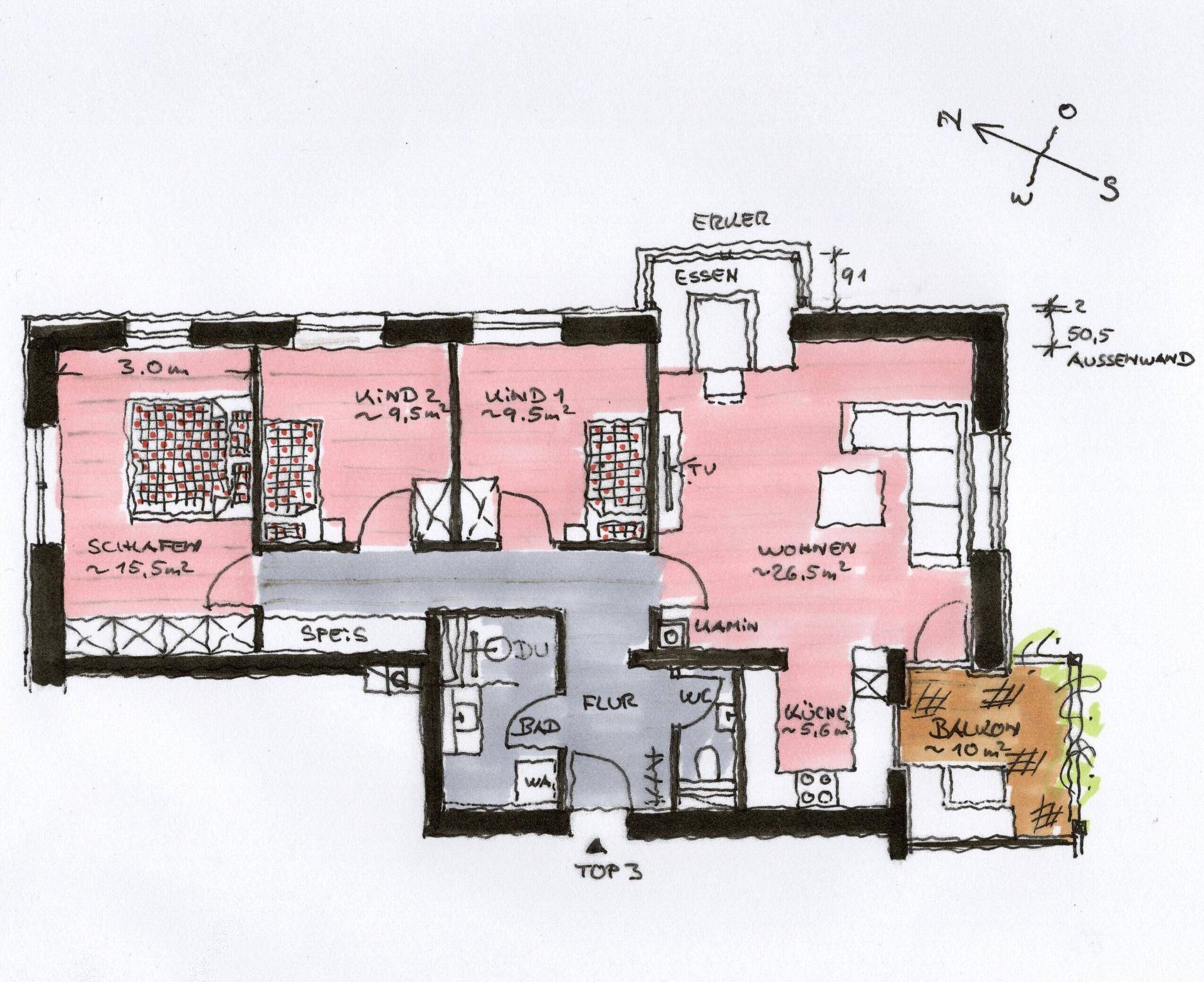 Wohnung-Grundriss