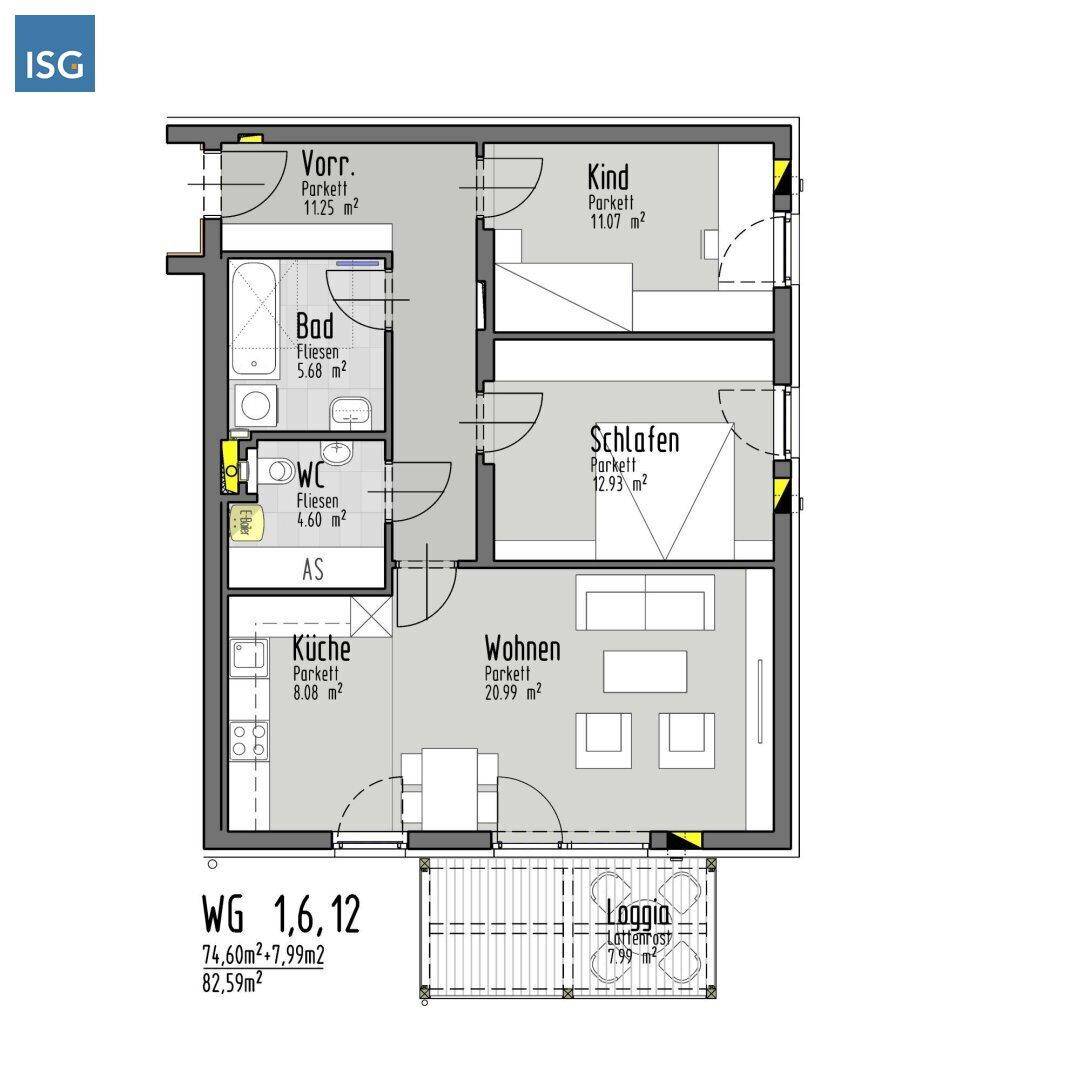 Objekt 2223: 3-Zimmerwohnung in Aspach, Mettmacher Straße 20, Top 1 (inkl. Carport) – pohled 2