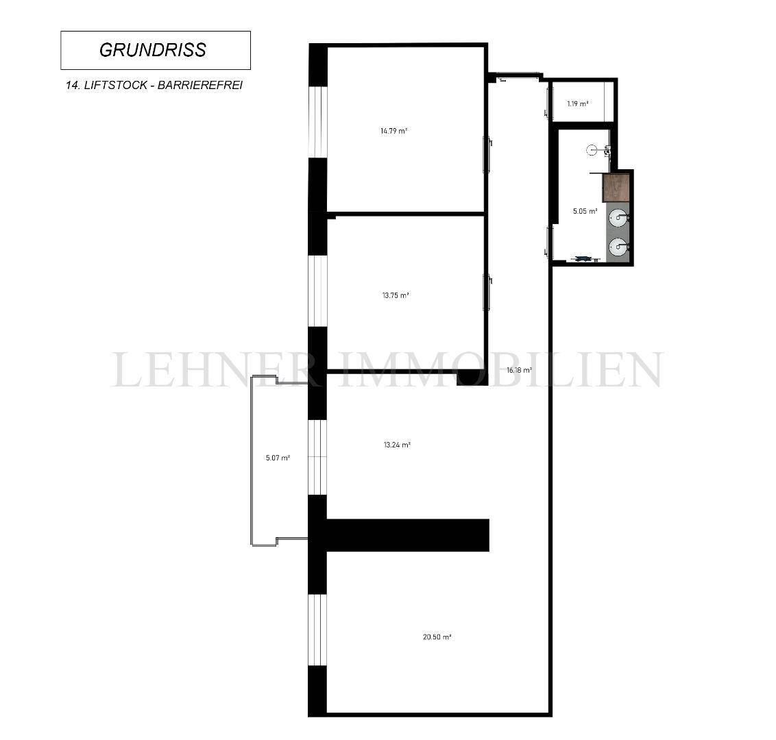 Lehner Immobilien Bild Grundriss 14. Stock