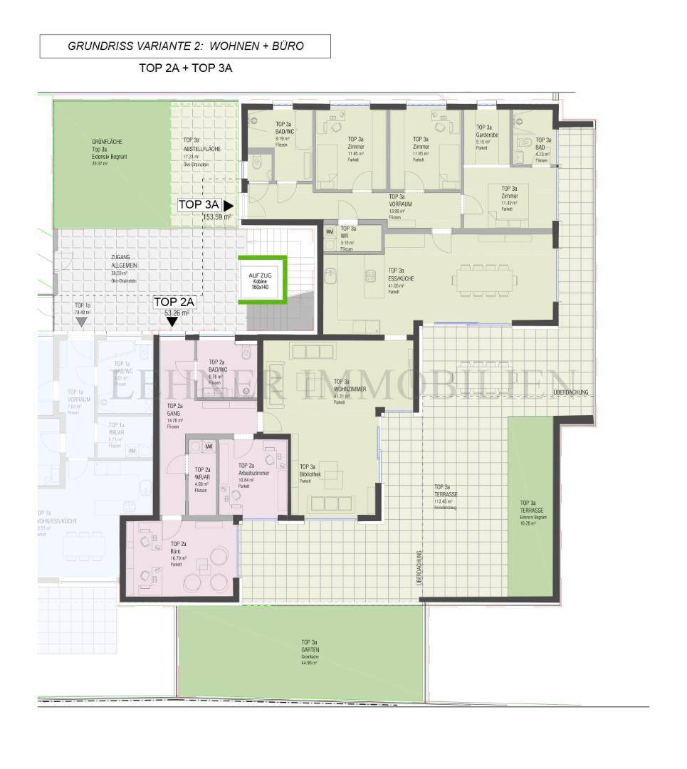 Lehner Immobilien Bild Grundriss Variante 2 Wohnen