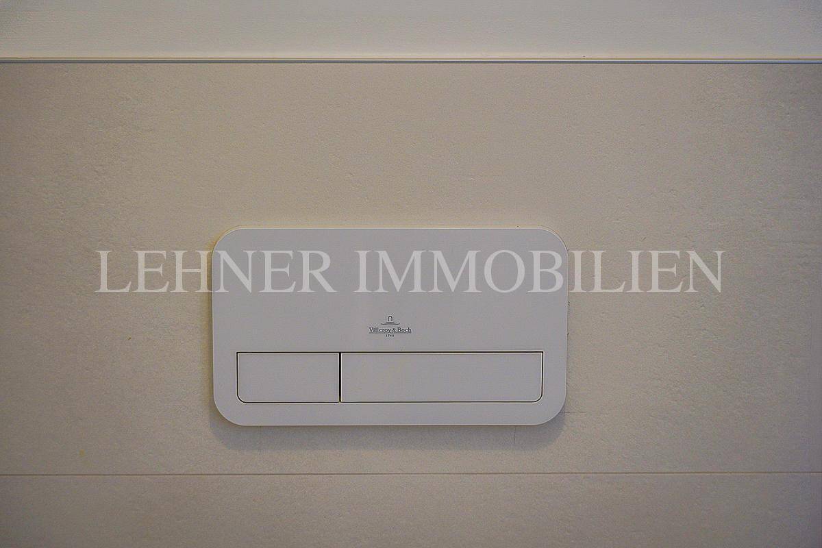 Detailaufnahme der modernen Spülplatte von Villeroy & Boch im Gäste-WC.