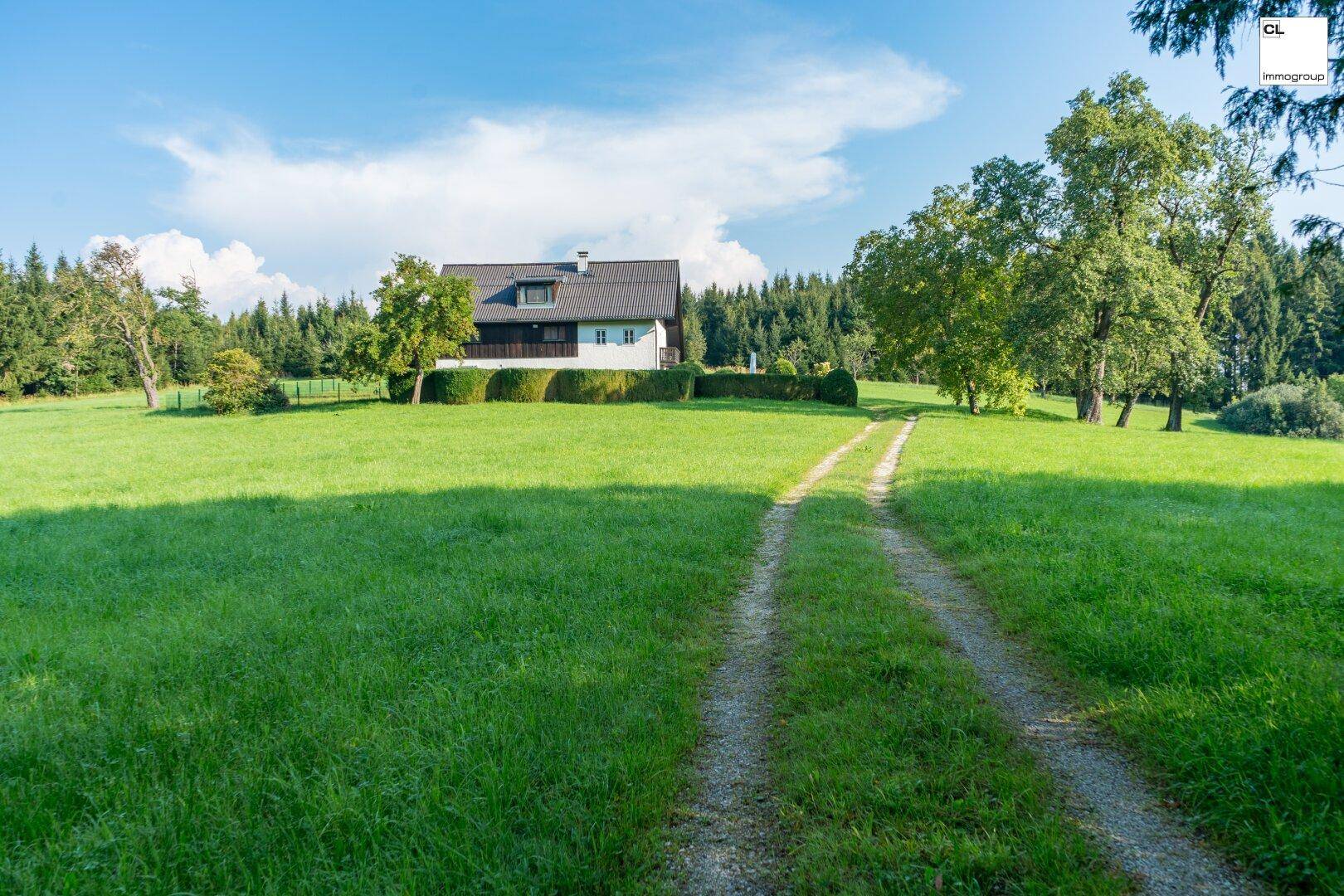 Zufahrtsstraße durch eine herrliche Naturlandschaft