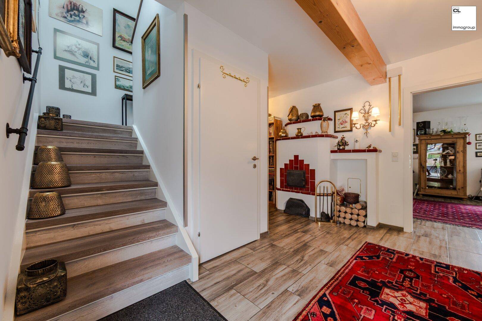 Treppe in das Obergeschoss