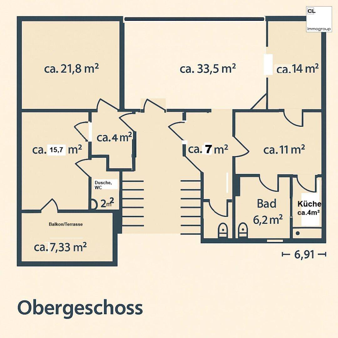 Skizze Grundriss Büro 1. OG