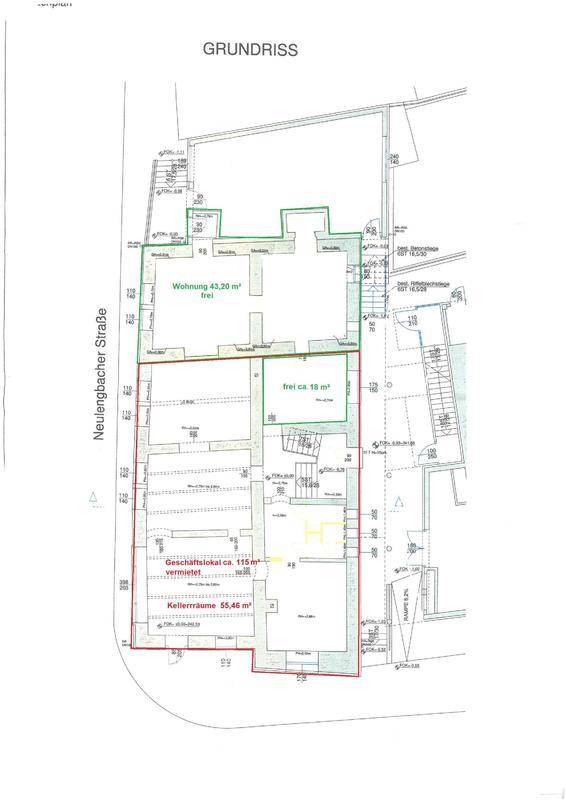 Grundriss Wohnung und Geschäftslokal