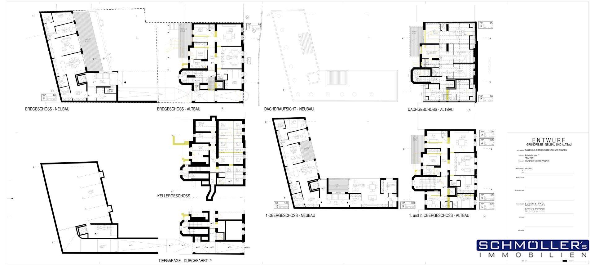 Übersichtliche Grundrisse für Neubau und Altbau über mehrere Etagen.