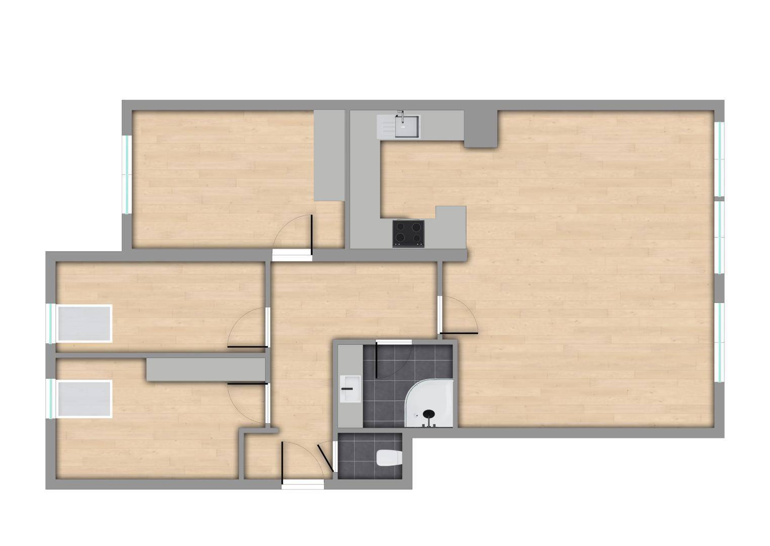 Grundriss Wohnung unmöbliert