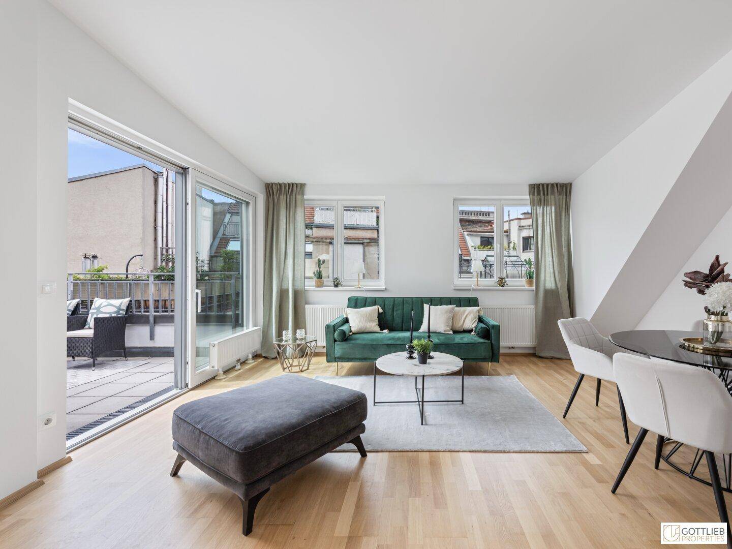 Bestlage Servitenviertel! Perfekt geschnittenes 3,5-Zimmer-Penthouse auf einer Ebene mit drei Terrassen - Ansicht 5