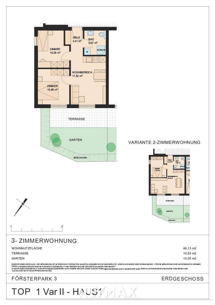 Grundriss Planungsvorschlag Top 1