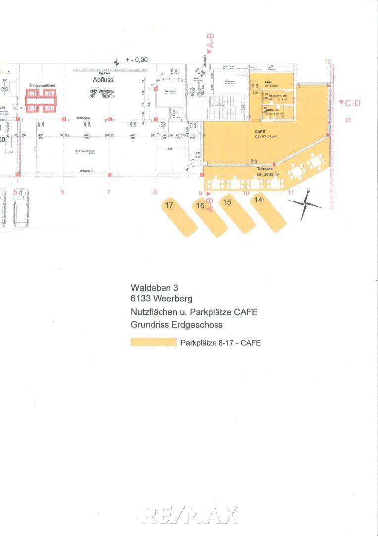 Grundrissplan Cafe und Getränkelager-1