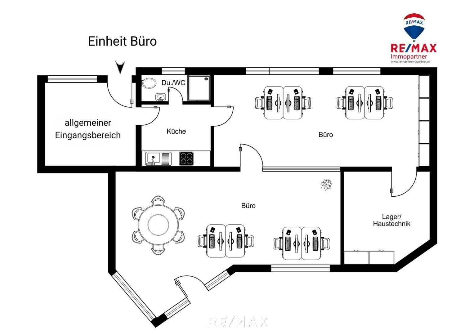 Grundrissplan Wohn-/Büroeinheit