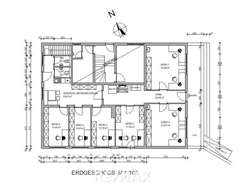 Grundriss Bürofläche