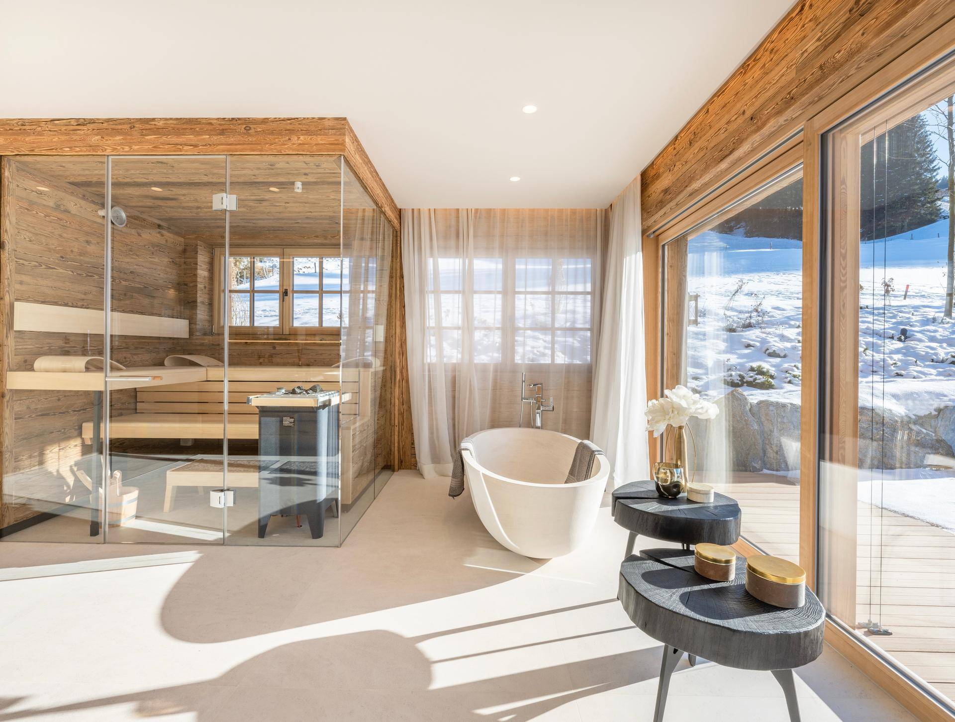 Badezimmer mit Sauna
