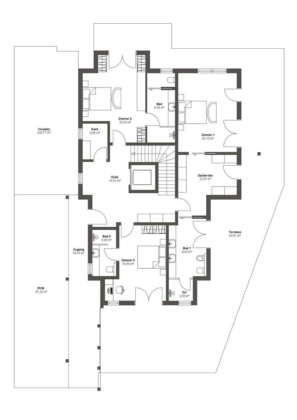 Chalet 2 - Erdgeschoss