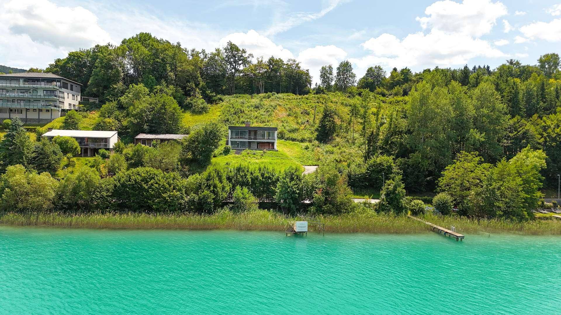 Sonniges Grundstück mit wunderschönem Wörthersee-Blick und charmanten Seezugang - Ansicht 2