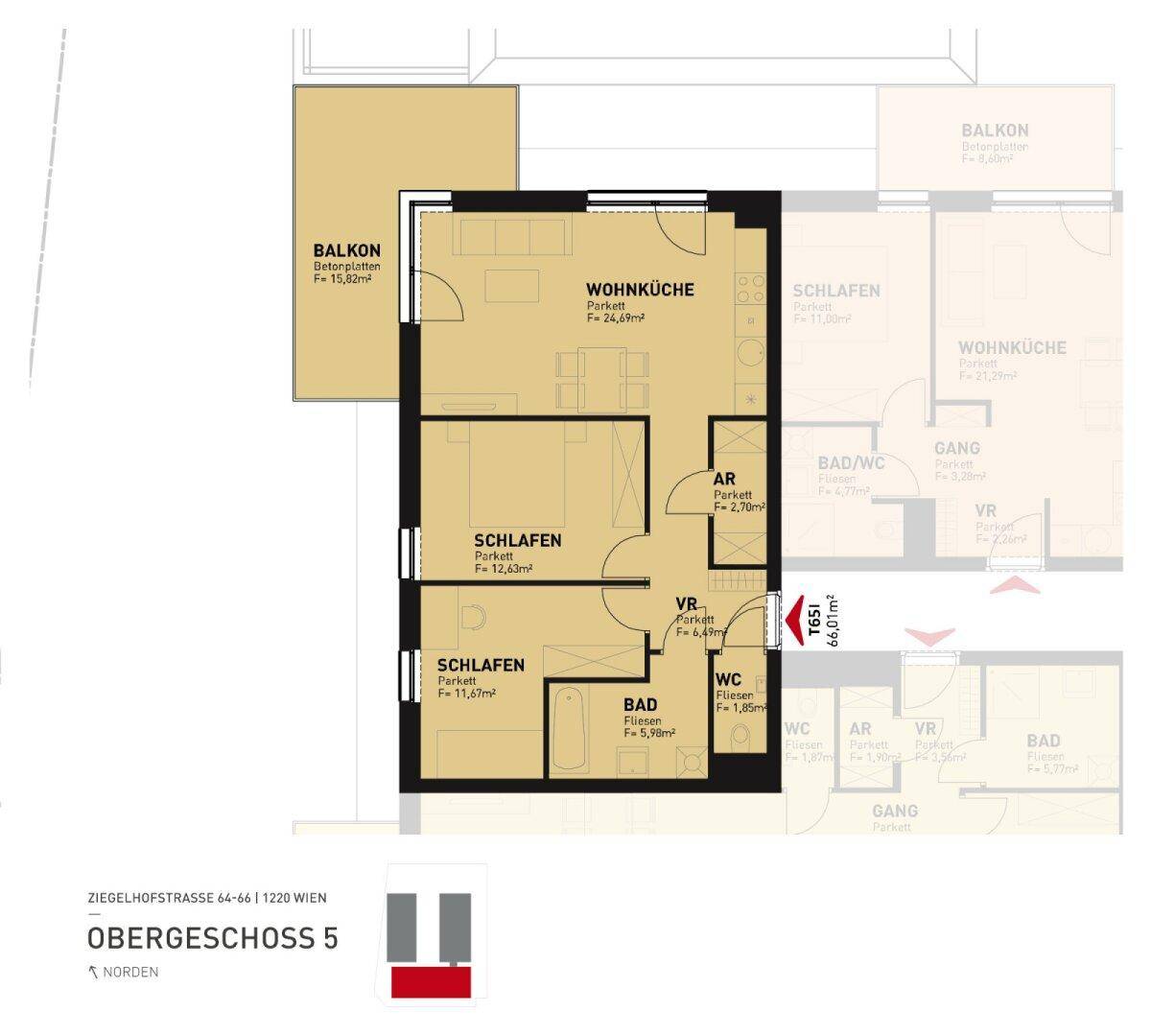 Grundriss: Ziegelhofstraße 64-66