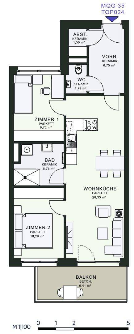 Modernes Wohnen im Neubau – Erstbezug im MQG – pohled 6