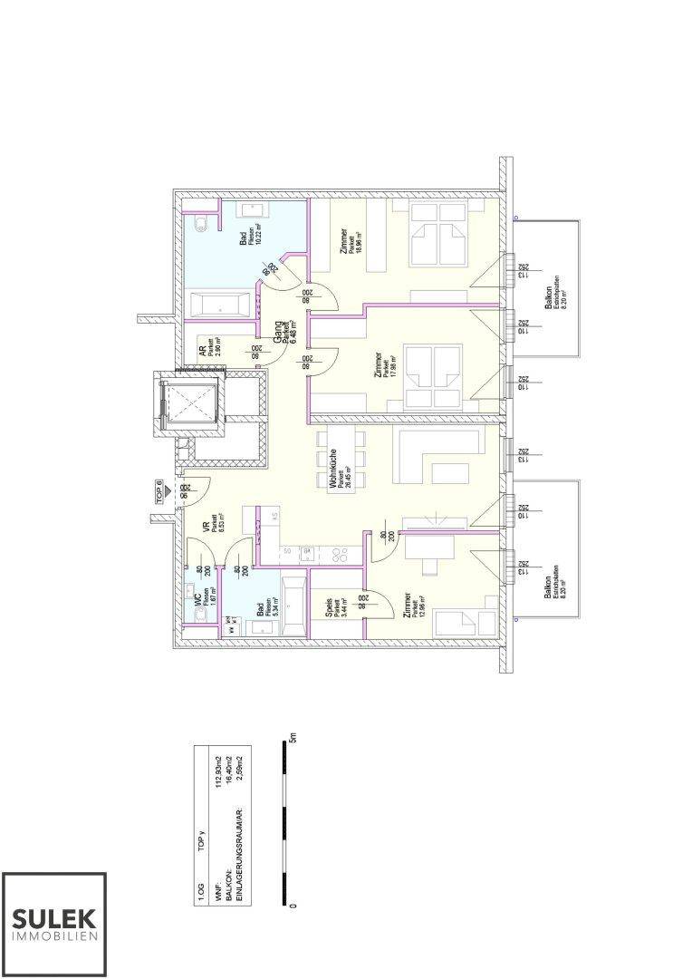 Beispiel Grundrissplan Variante 4 Zimmer Wohnung