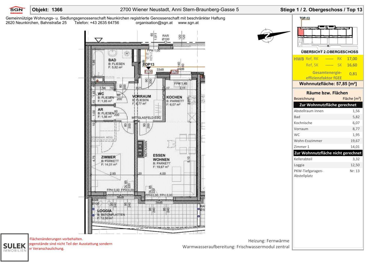 Übersichtlicher Grundriss der Wohnung mit Flächenangaben und Energieeffizienzdaten.