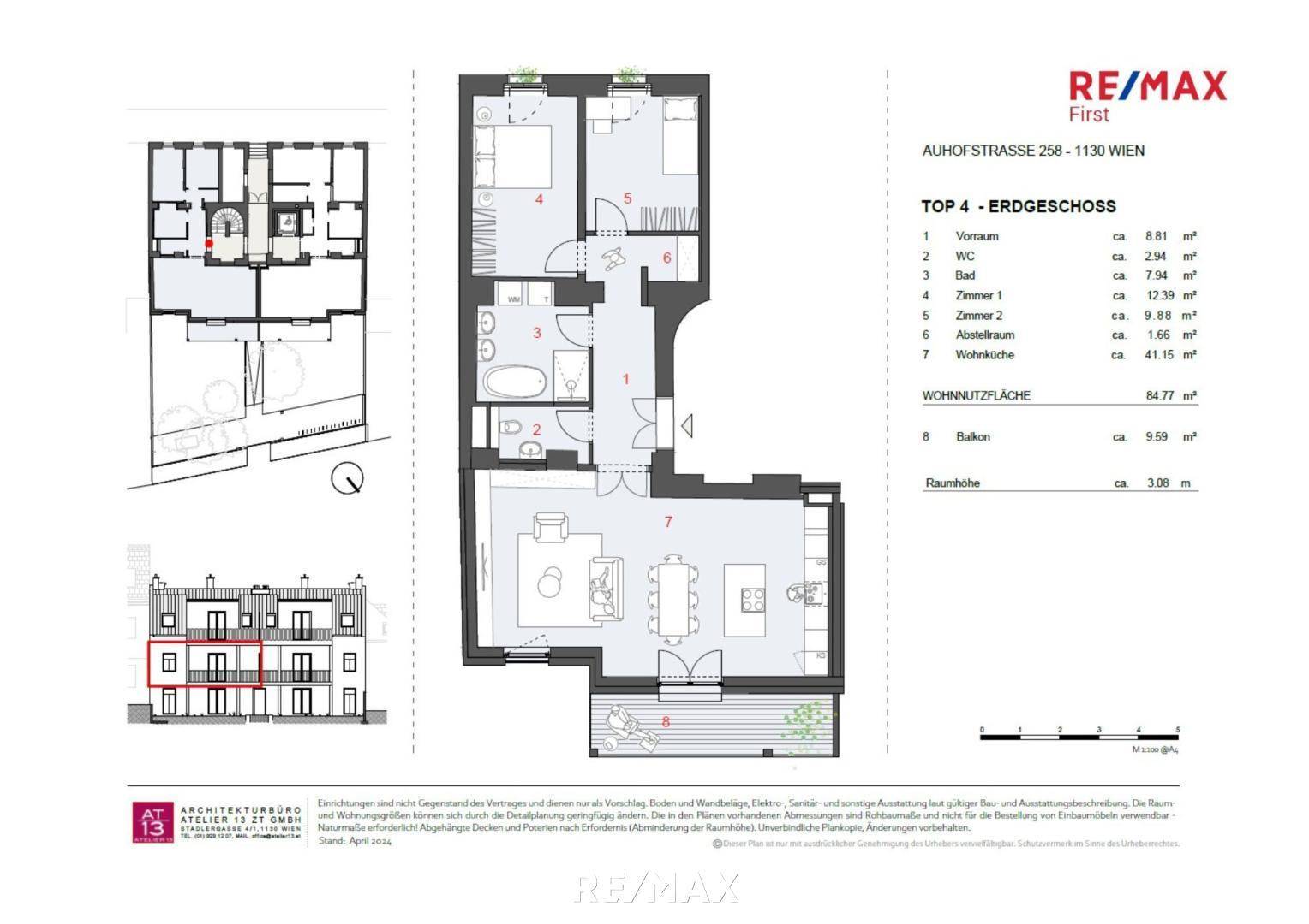 Villa Auhof_Übersichtsplan_TOP4