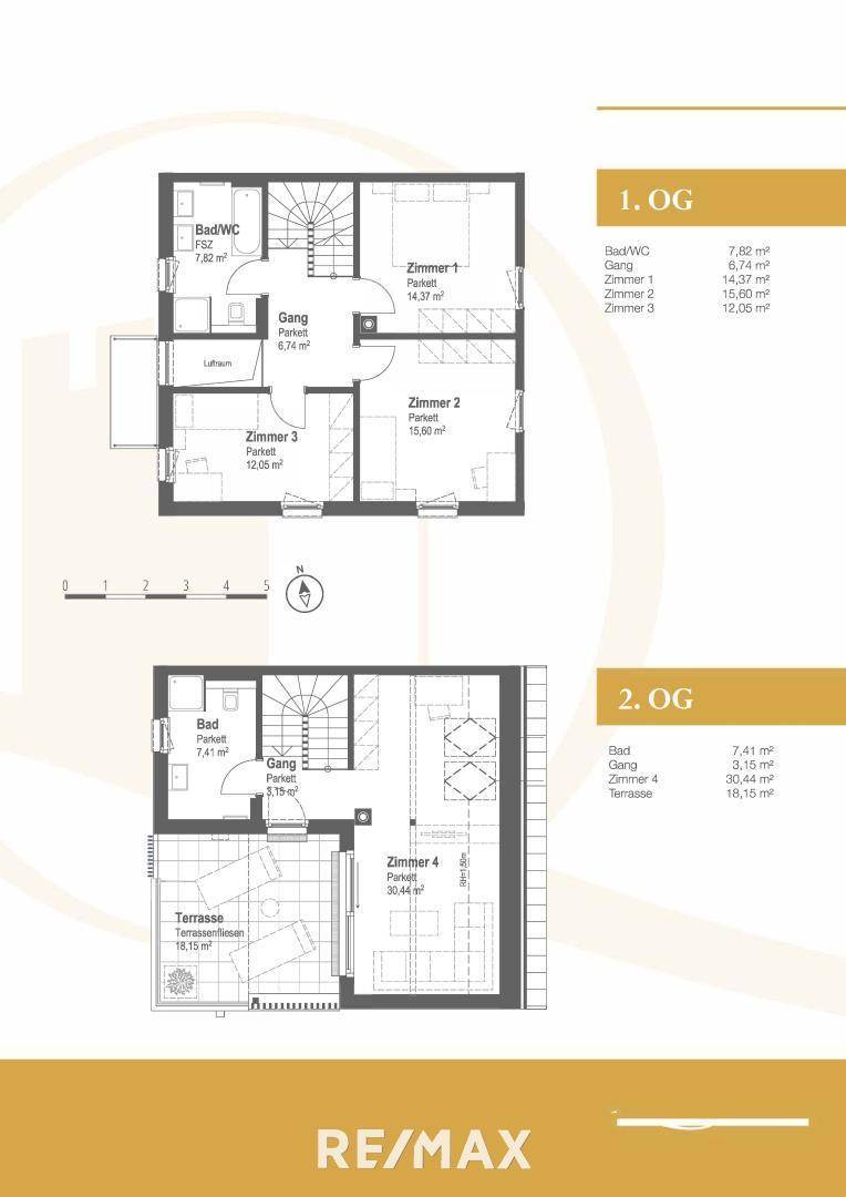 Plan Obergeschoss & Dachgeschoss