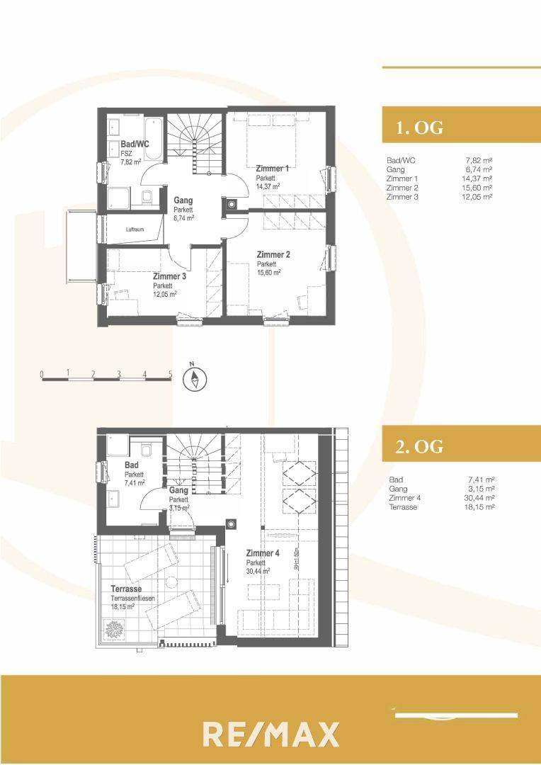 Plan Obergeschoss & Dachgeschoss