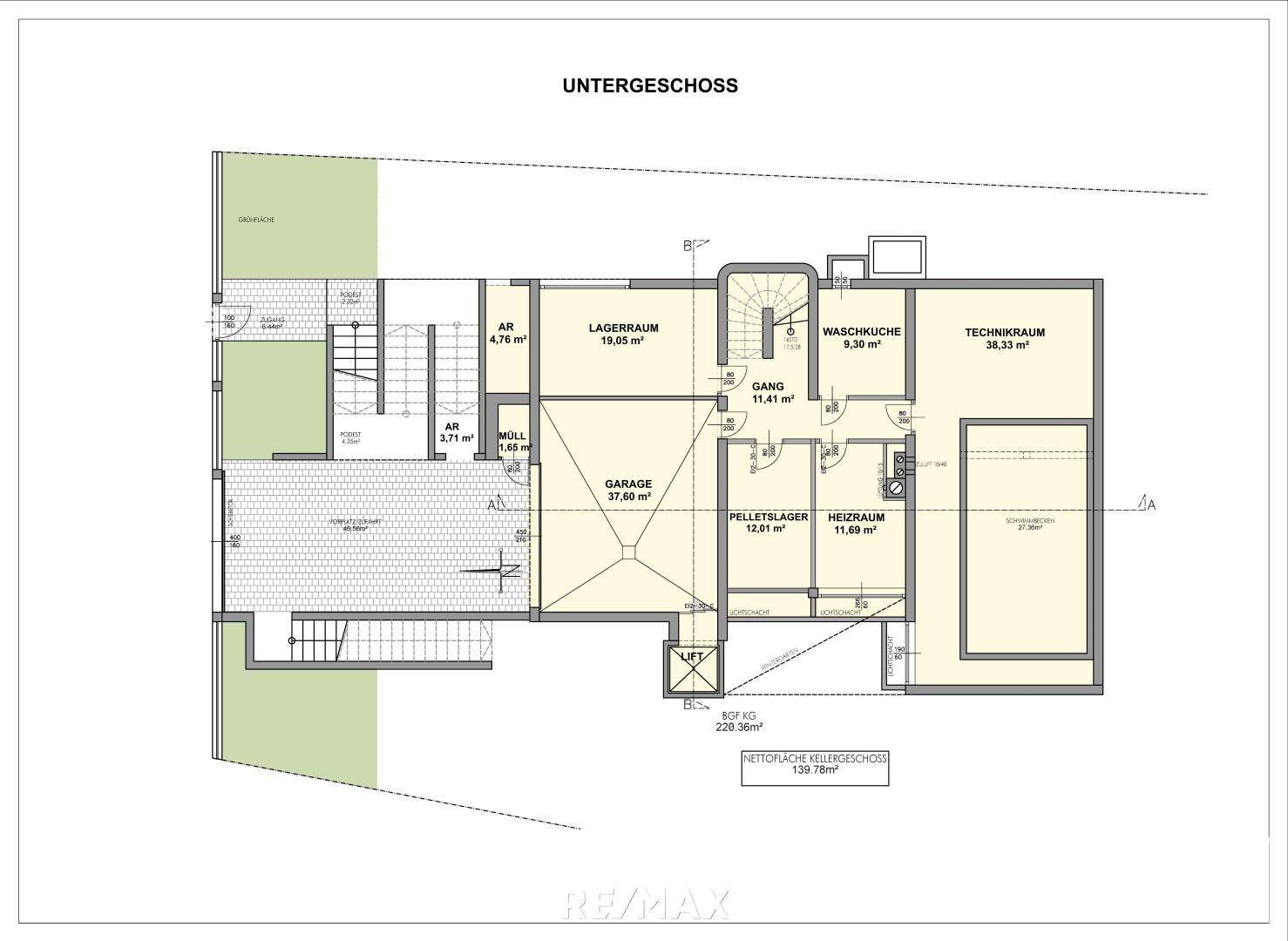 Plan Untergeschoss-Kellergeschoss