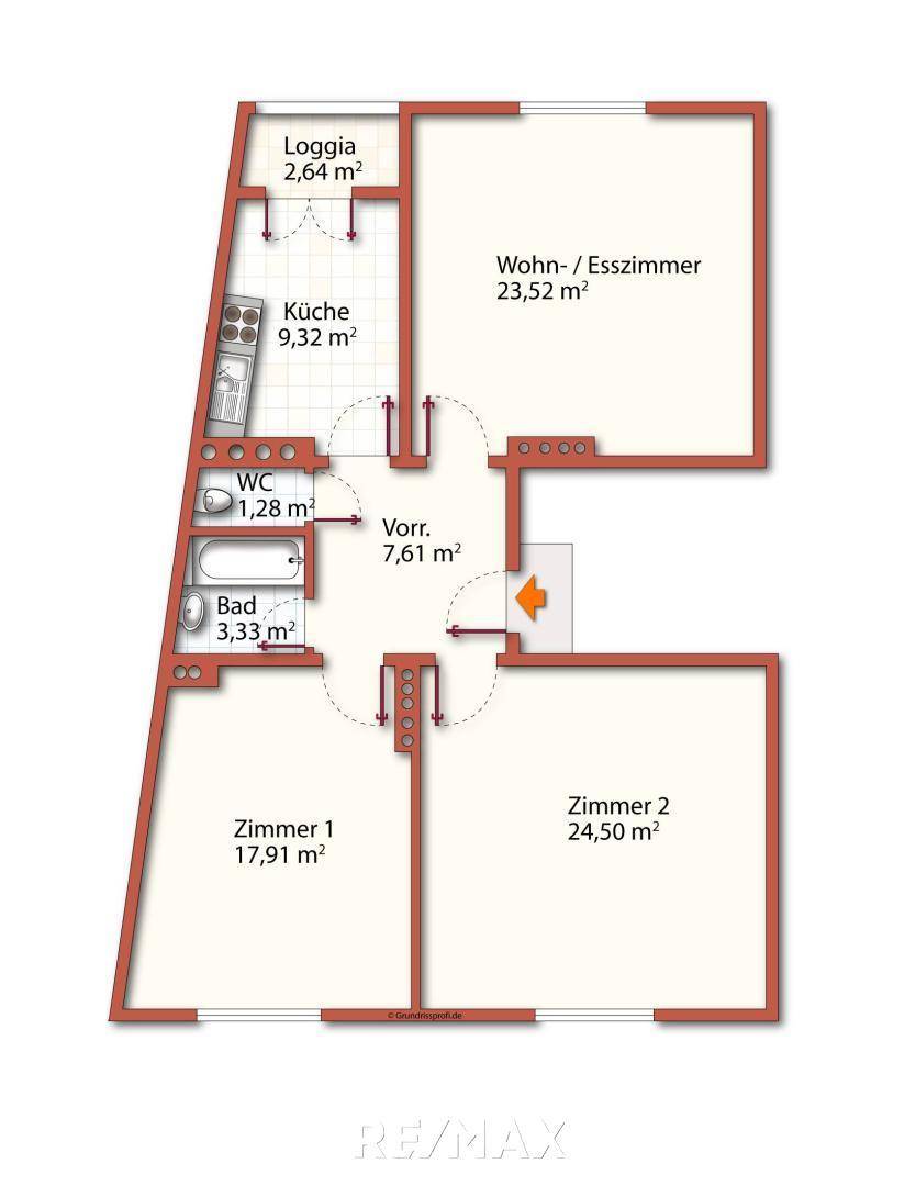 Grundriss unmöbliert