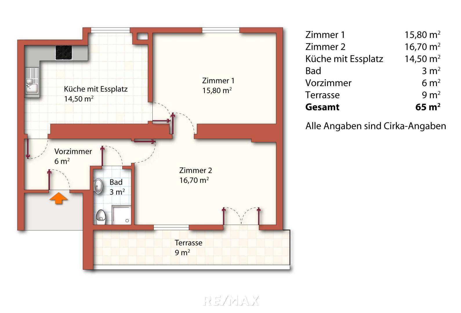 unmöblierter Grundriss