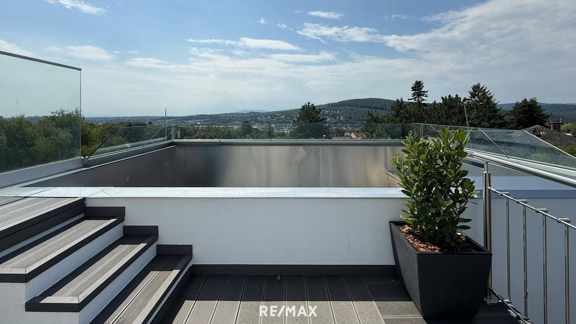 Terrasse Edelstahlbecken