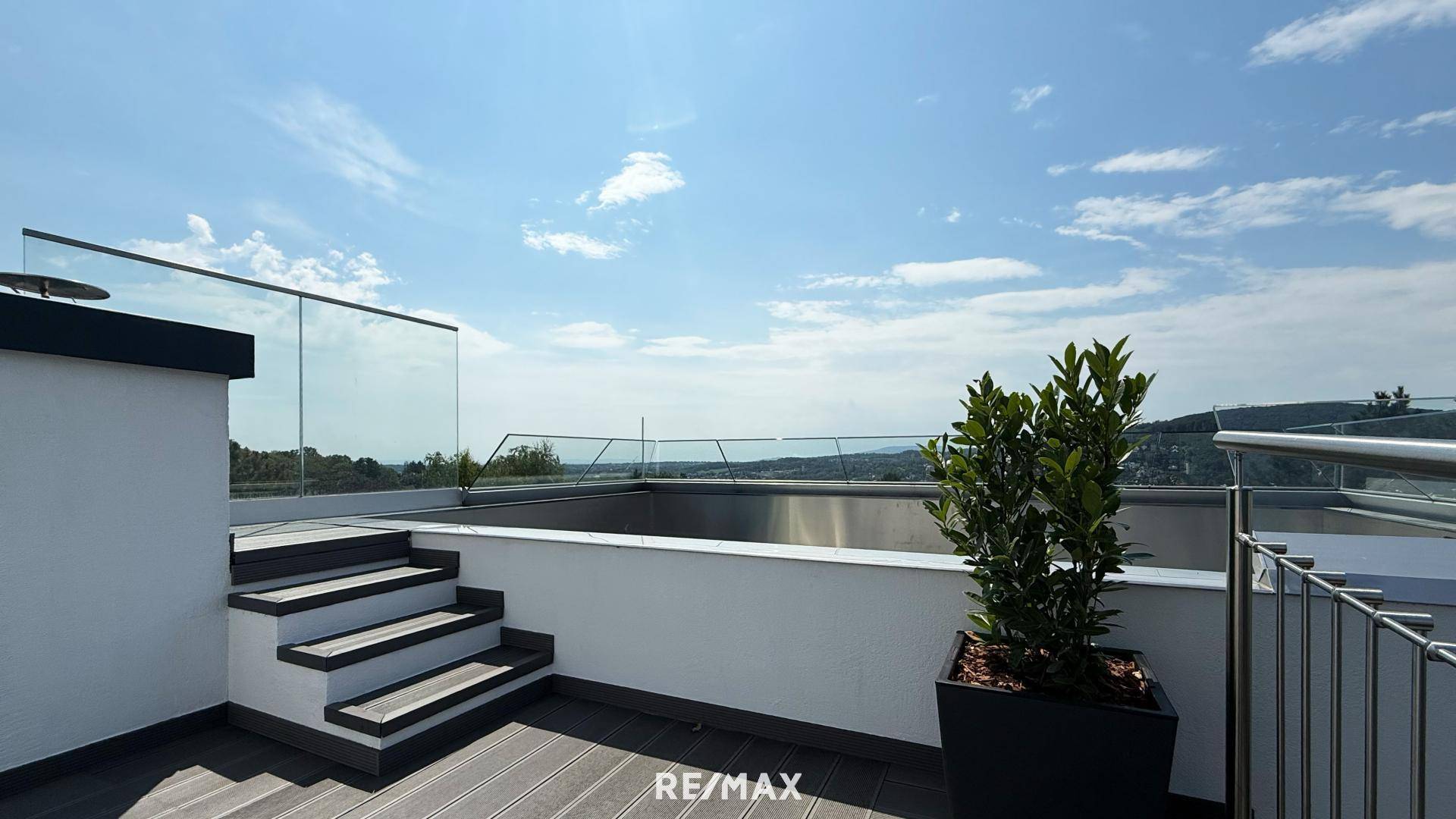 Terrasse Edelstahlbecken
