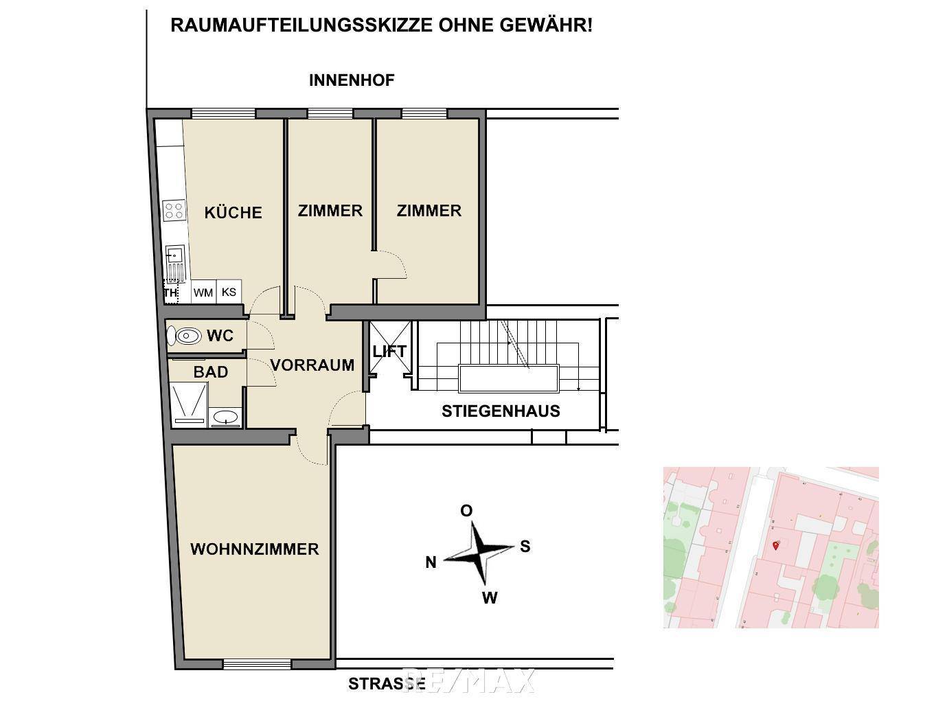 Raumaufteilungsskizze