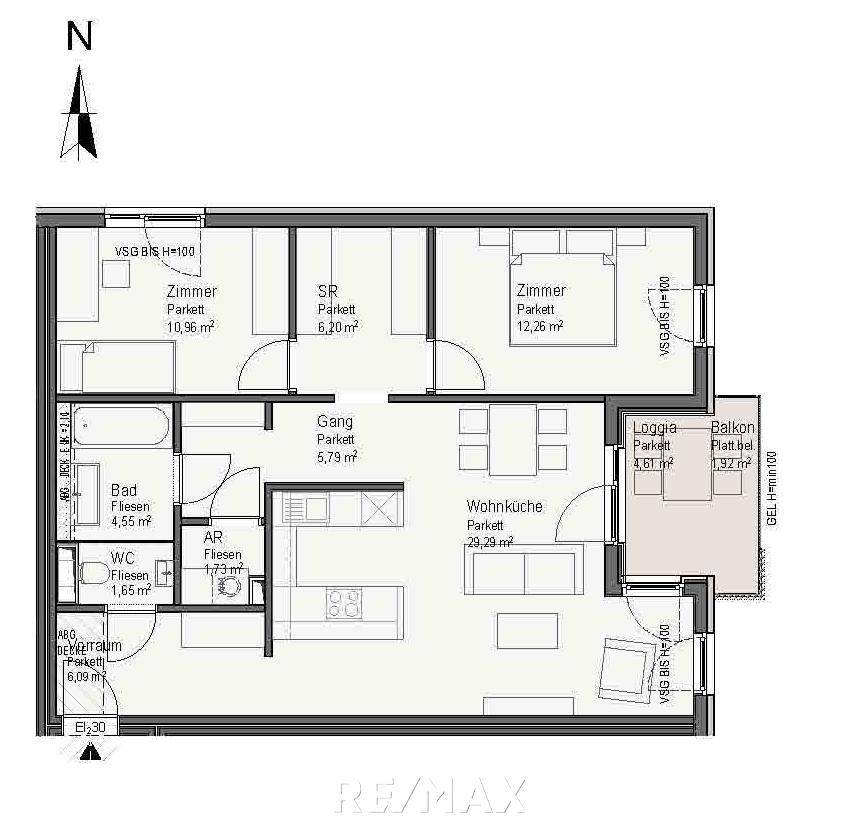 ursprünglicher Wohnungsplan