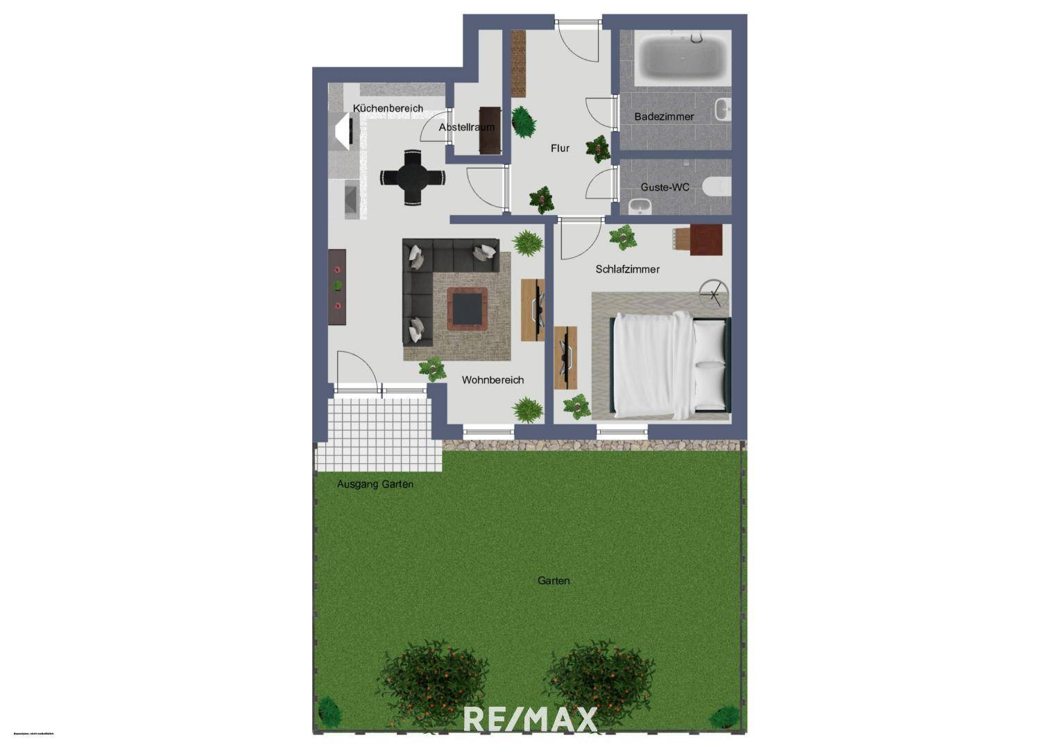 Skizze Wohnung und Garten