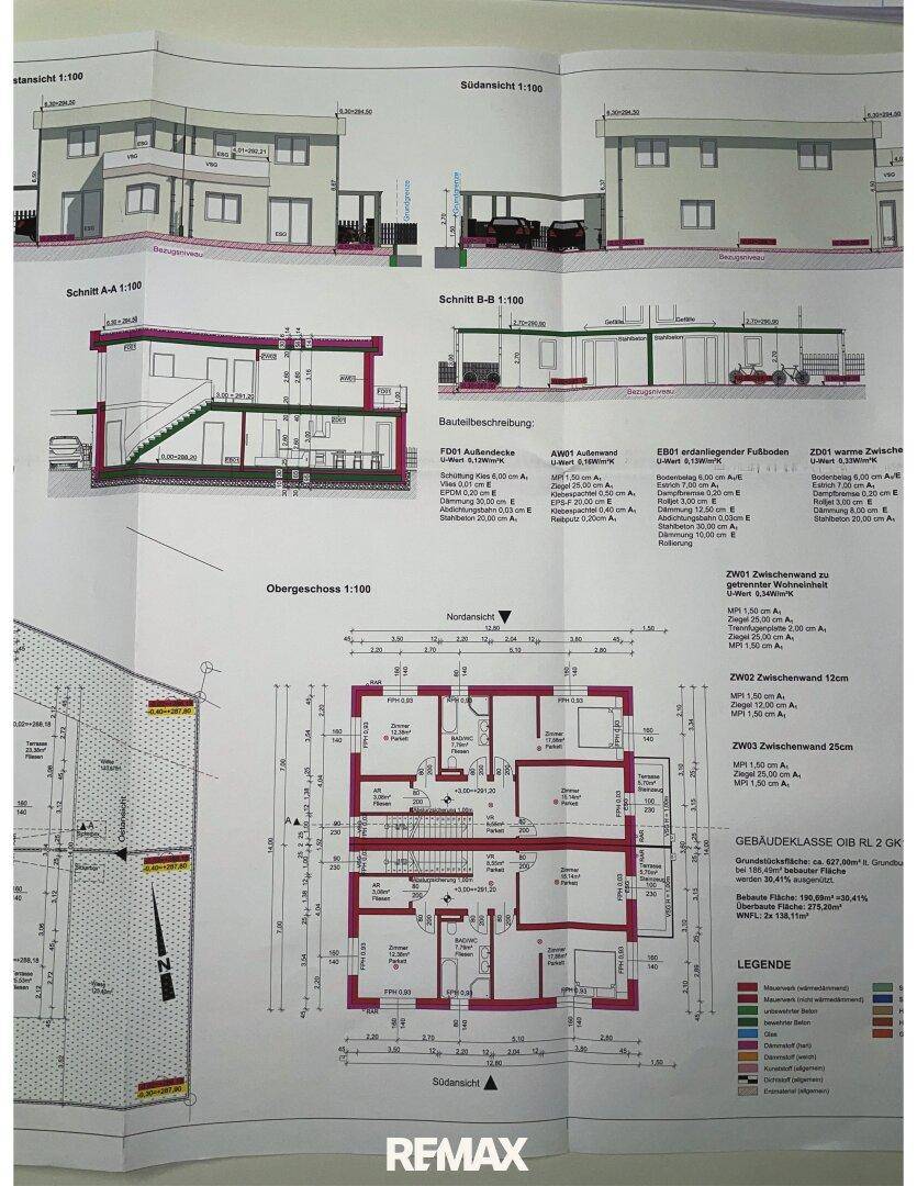 Detaillierter Grundriss des Obergeschosses mit Ansichten und Raumaufteilung.