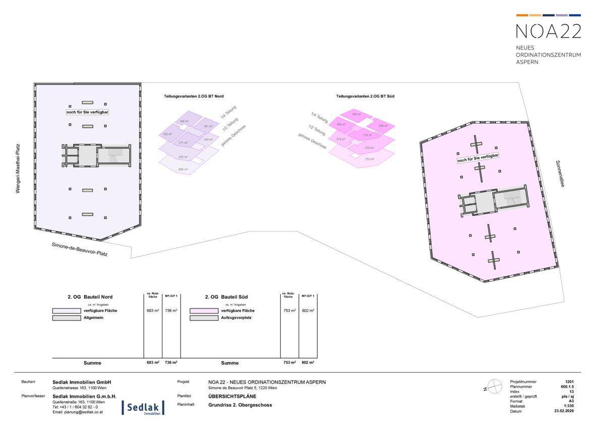 Übersichtlicher Grundriss des zweiten Obergeschosses mit markierten verfügbaren Flächen und der Gebäudekonfiguration.