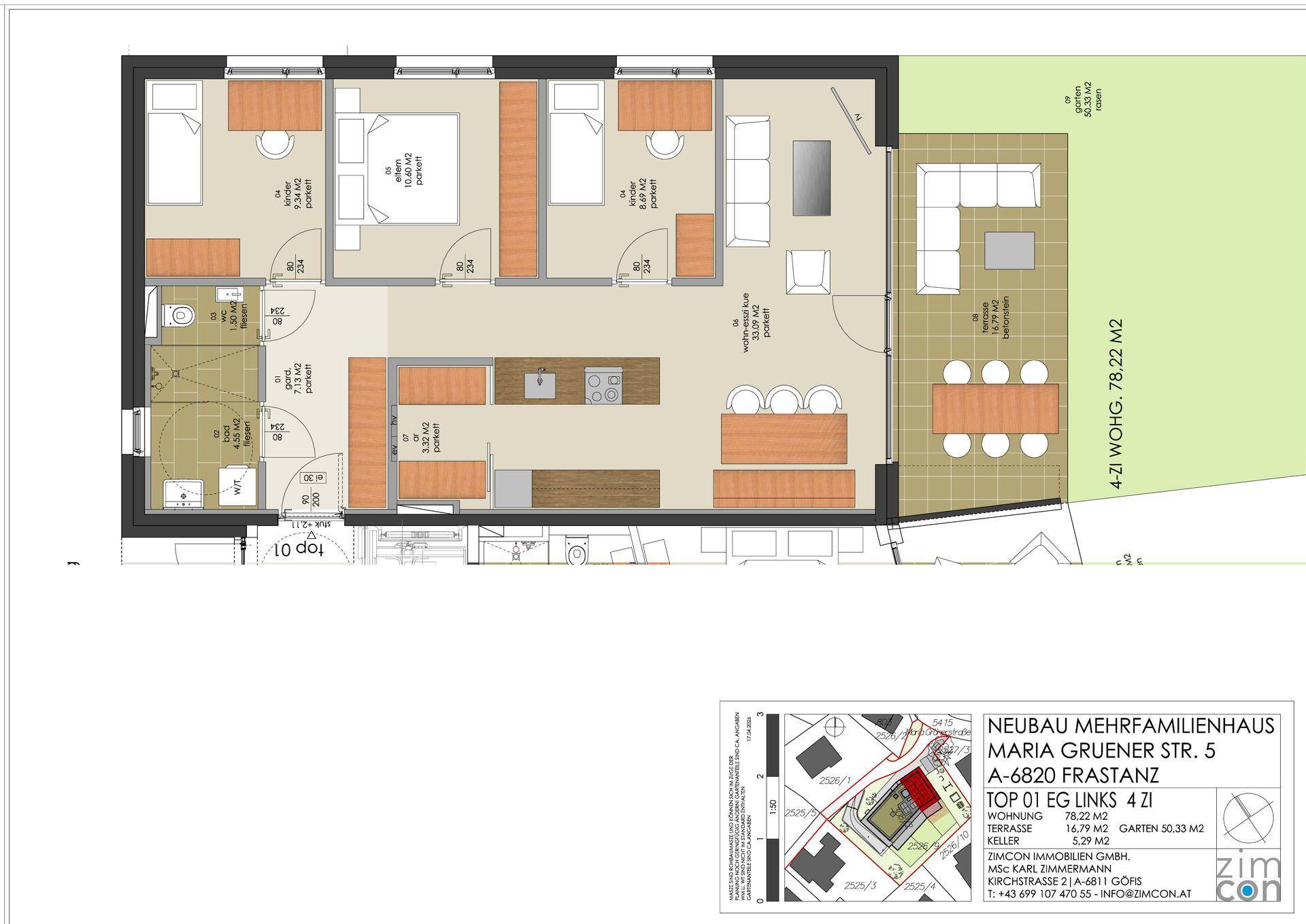 4-Zi Gartenwohnung mit 50 m² Gartenanteil Top 1 – pohled 2