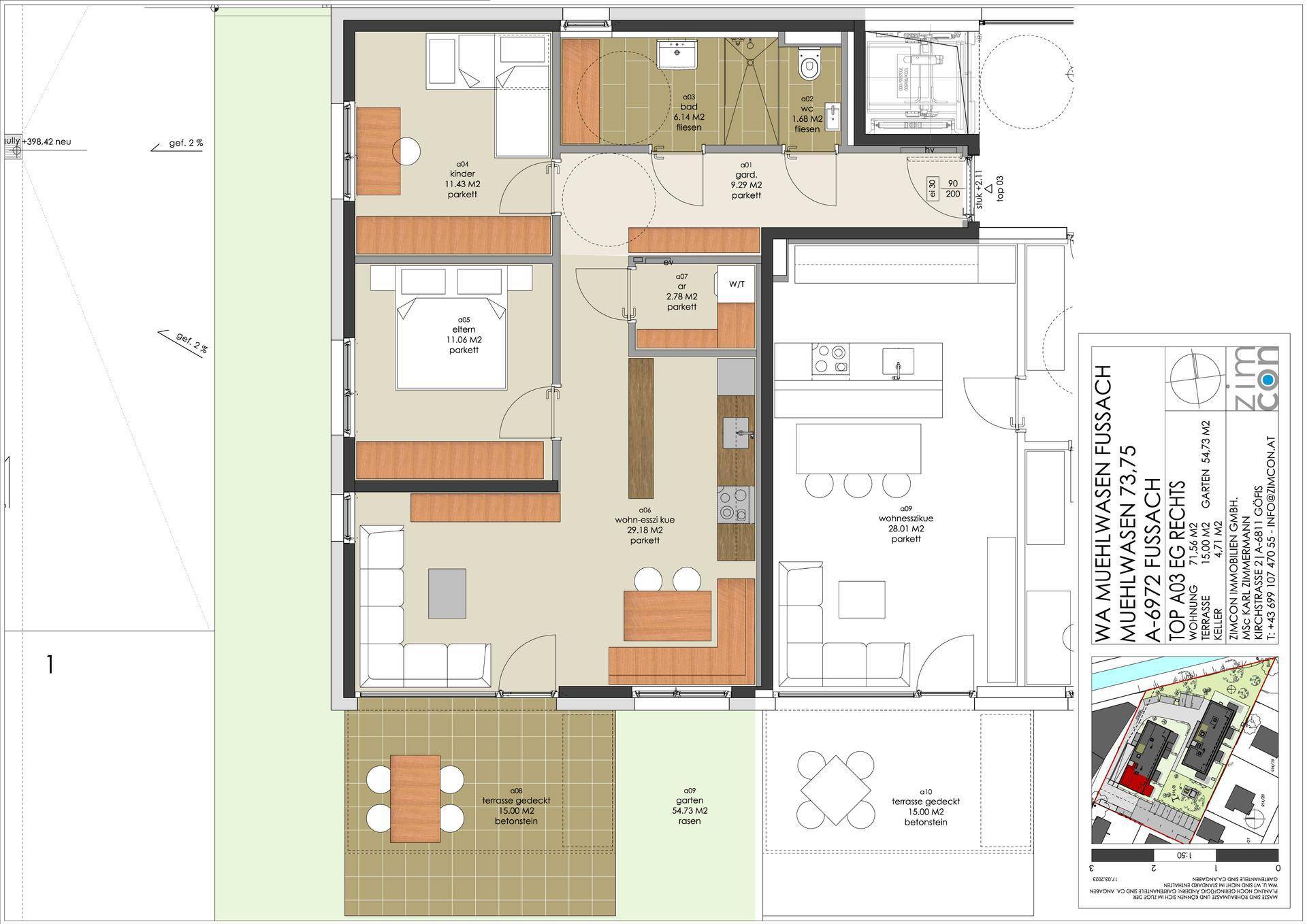 3 Zi. Gartenwohnung Südwest Top A3 mit Wohnbauförderung - Widok 4