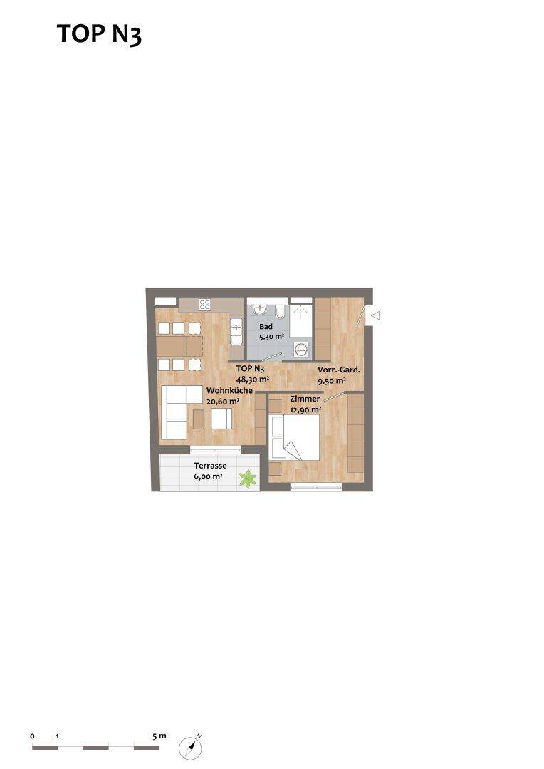 Im Herzen von Langenzersdorf! 2 Zimmer Wohnung mit Terrasse und Garten! Top 1! - Mehr