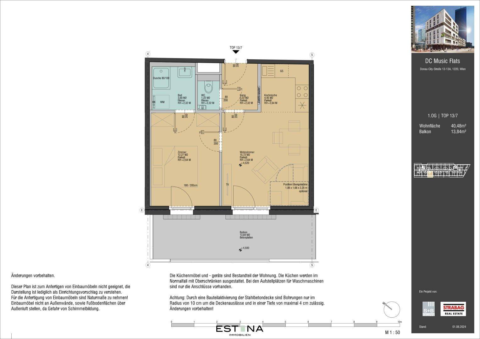 Urbanes Wohnen in Donaunähe – 2-Zimmer-Wohnung mit idealer U1-Anbindung - Ansicht 5