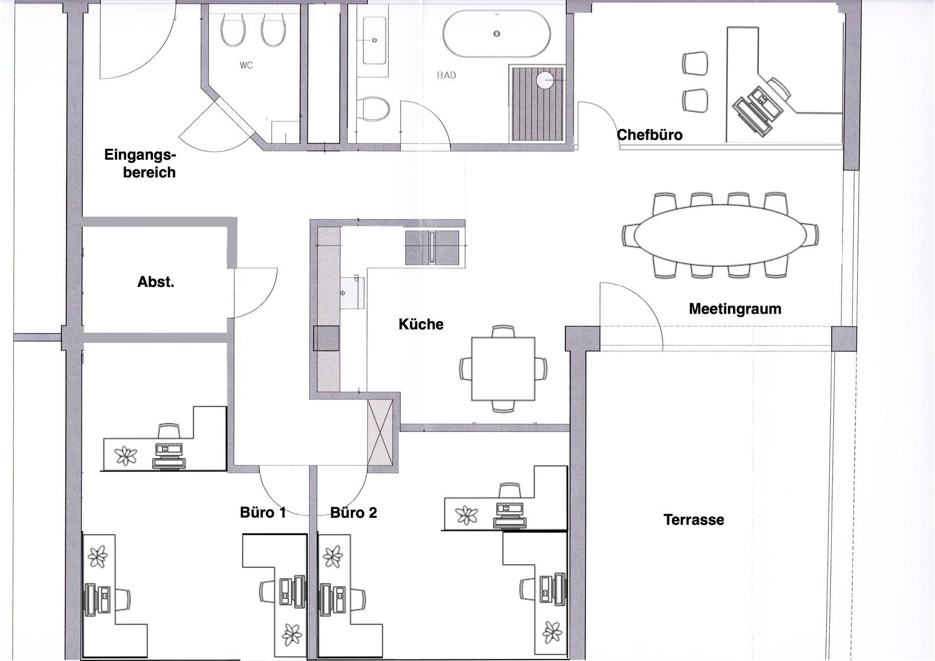 Grundrissplan Beispiel Büro