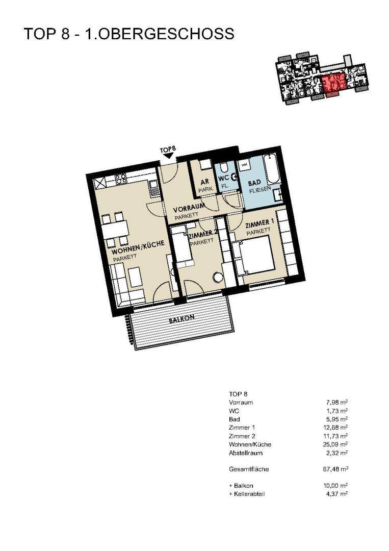 Neue 3-Raum-Wohnung in Kaprun - Widok 3