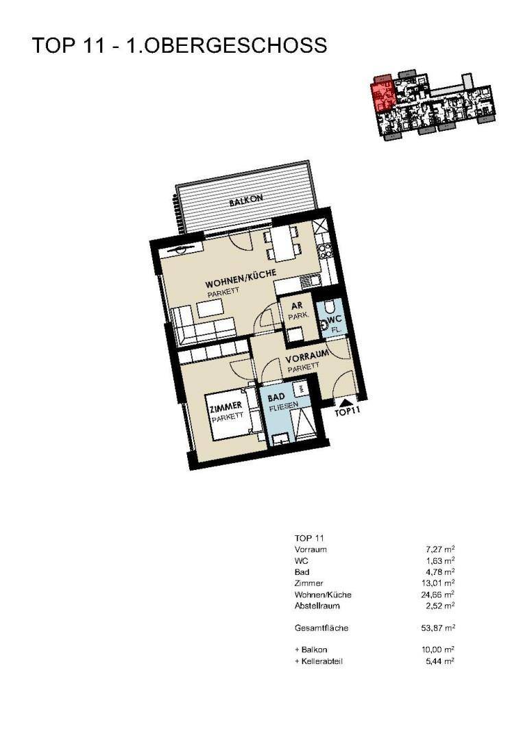 Neue 2-Raum-Wohnung in Kaprun - Ansicht 3