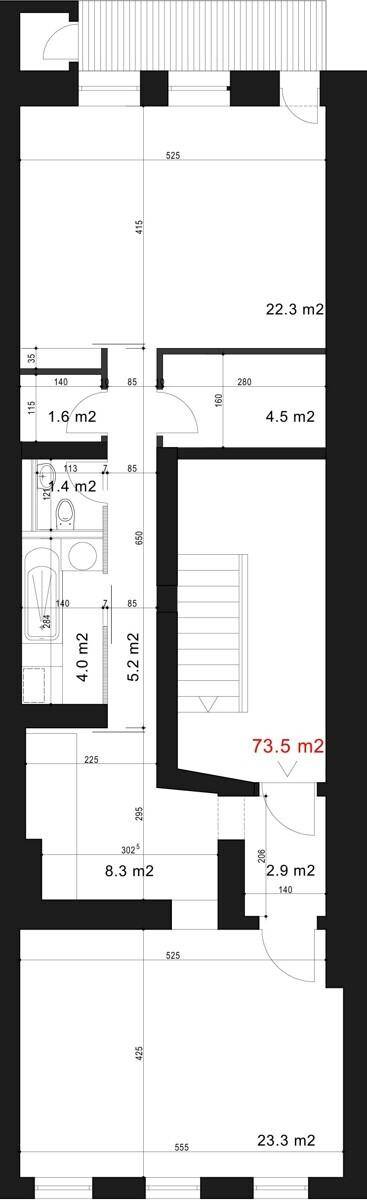 Detaillierter Grundriss der Wohnung mit Raumaufteilung und Flächenangaben in m².