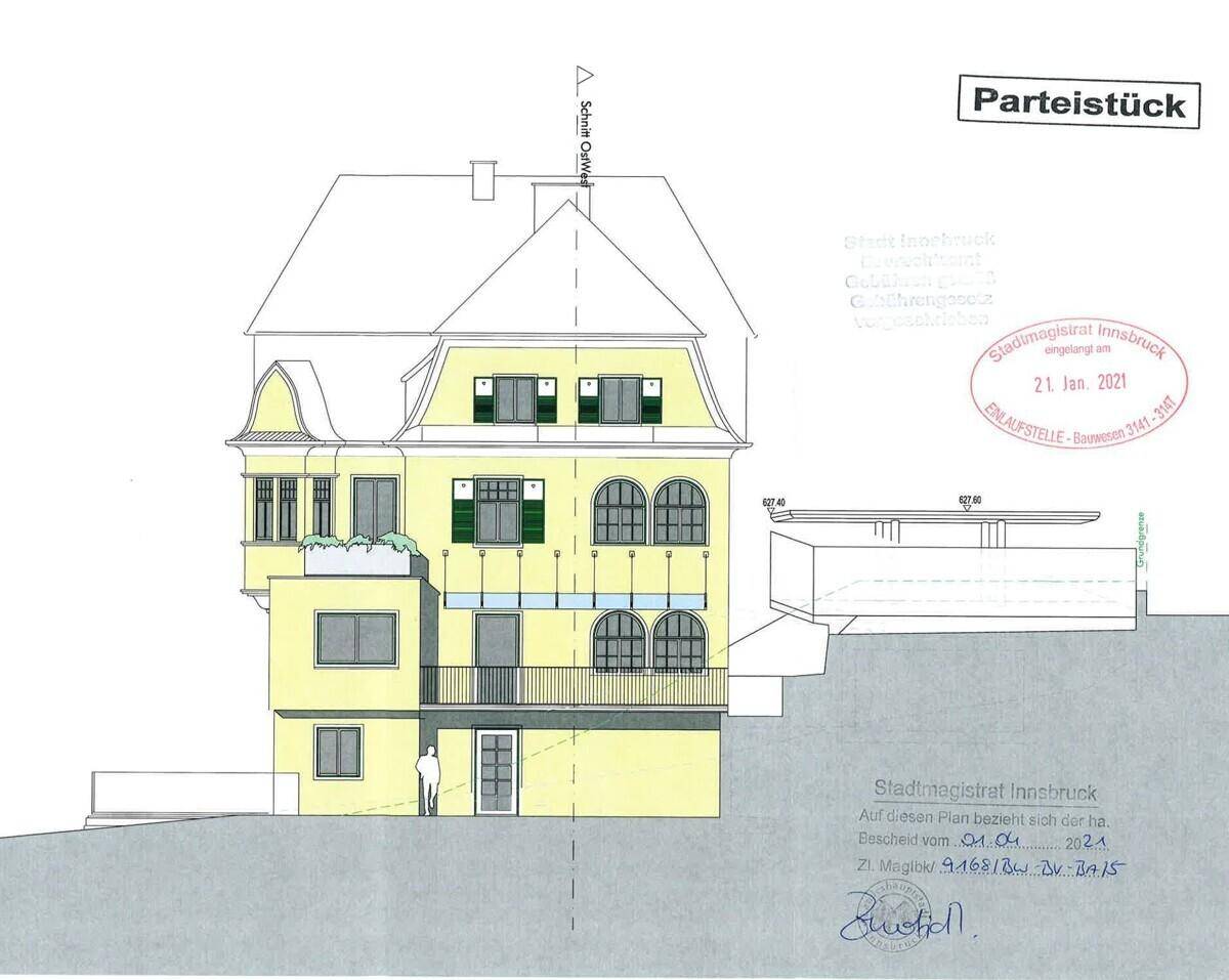 Ansicht West mit Carport