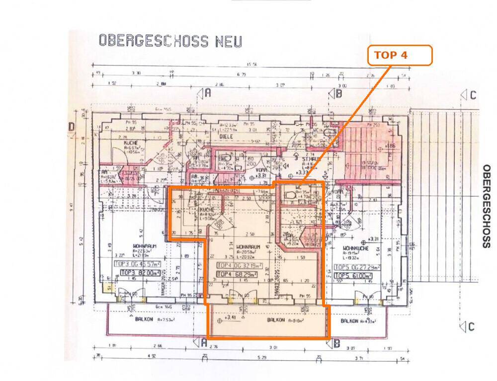 Obergeschoss_Original_TOP4_markiert