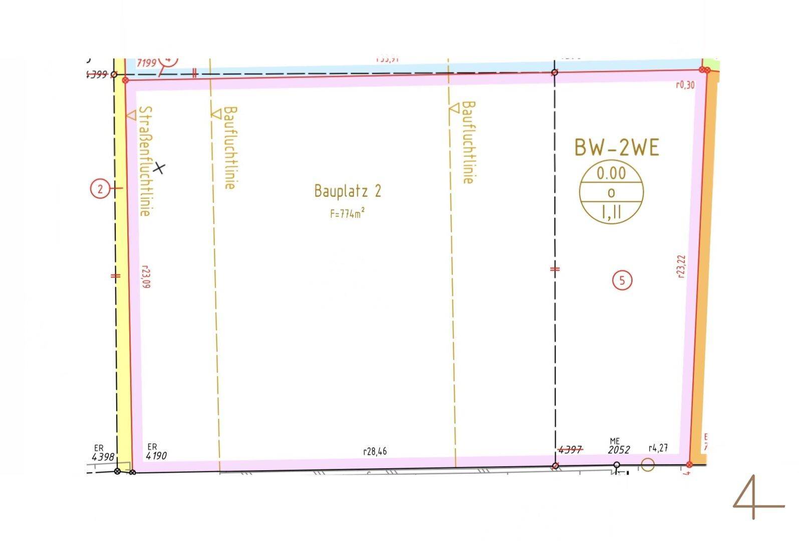 Baubewilligt | Grundstück mit 774 m² | ca. 385 m² Wohnnutzfläche möglich | Eigengarten bis zu ca. 413,07m² gesamt - Ansicht 4