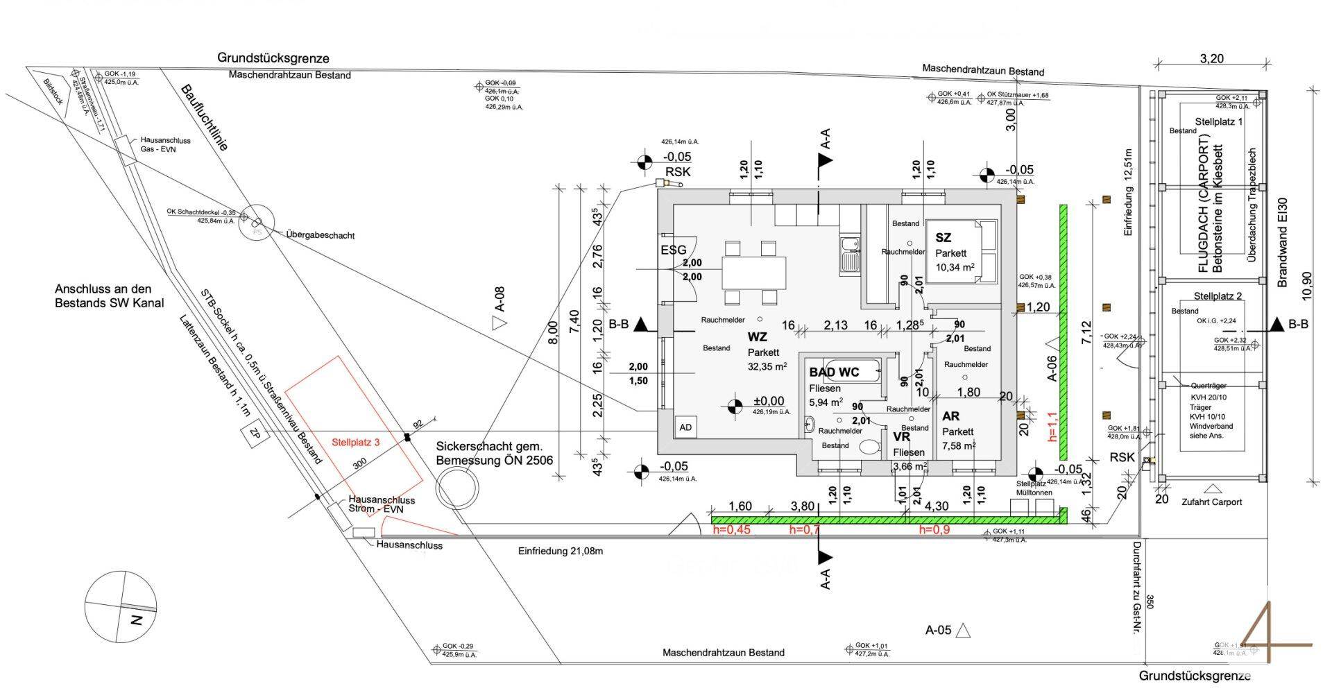 Zweifamilienhaus im Wienerwald - getrennte Wohneinheiten - Terrasse &amp; Garten - Niedrigenergiehaus mit Fußbodenheizung - Ansicht 6