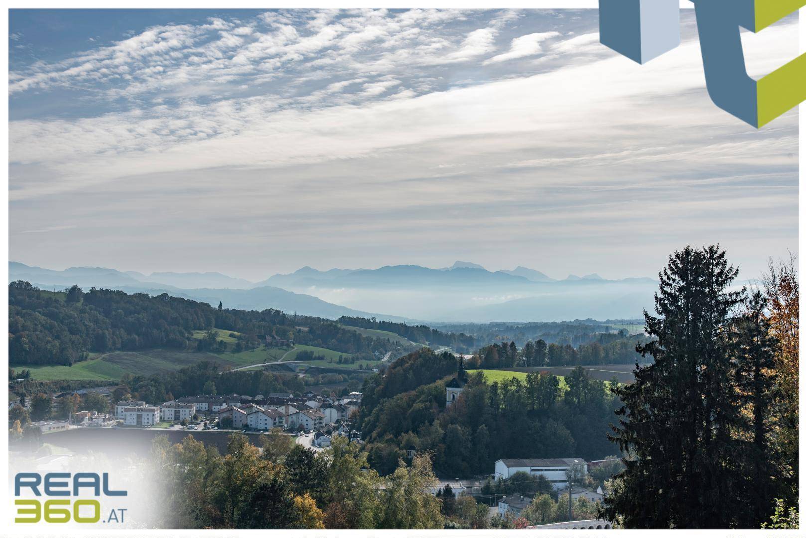 Blick Richtung Süden ins Alpenvorland