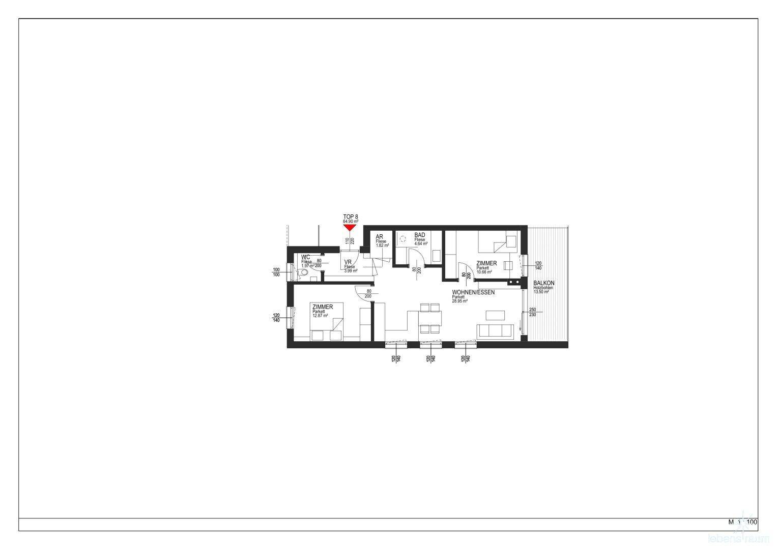 Grundriss TOP B8